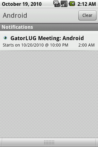 GatorLUG Events Notifier Android Demo