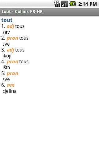 French<>Croatian Mini Gem Android Demo