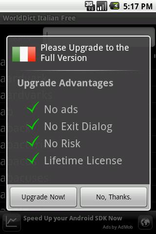 WorldDict Italian Free Android Demo