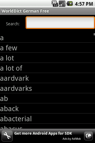 WorldDict German Free Android Demo