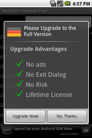 WorldDict German Free Android Demo