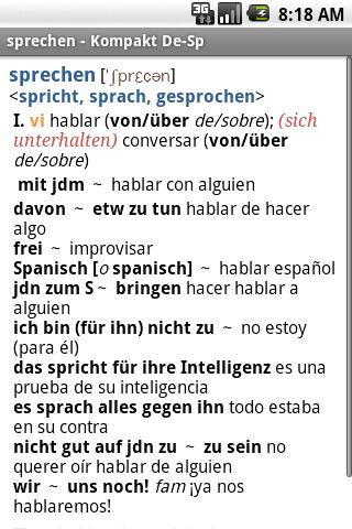 Pons Compact German<>SpanishTR Android Demo