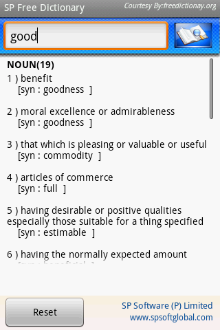 SP Free Dictionary Android Demo