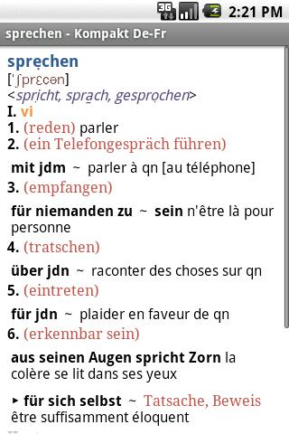 Pons Compact German<>French TR Android Demo