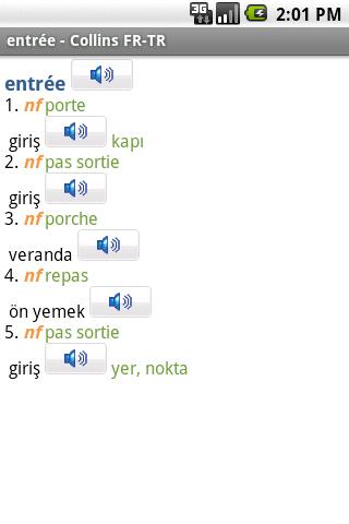 French<>Turkish Mini TR Android Demo