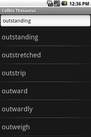 Collins Thesaurus English TR Android Demo