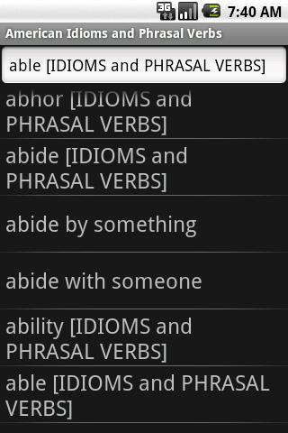 American Idioms & PhrasalVerbs Android Demo