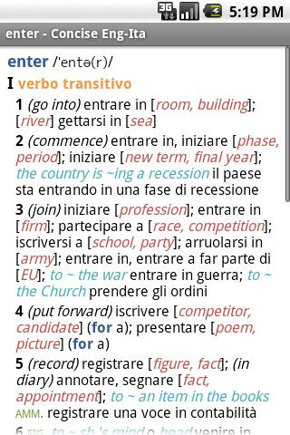 Concise Oxford ItalianTR Android Demo