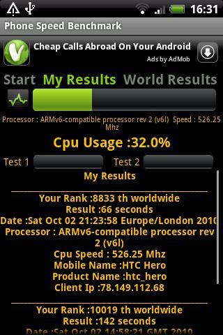 Phone Speed Benchmark Android Demo