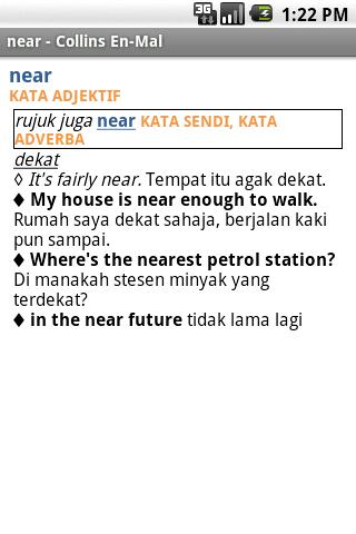 Collins Malay Dictionary TR Android Demo
