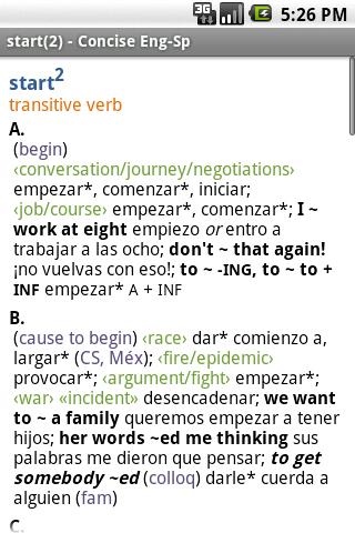 Concise Oxford Spanish TR Android Demo