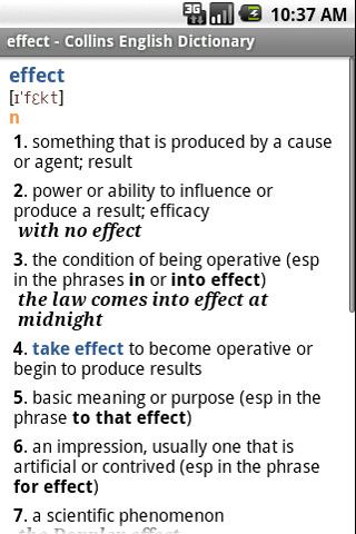 Collins English + Thesaurus TR Android Demo