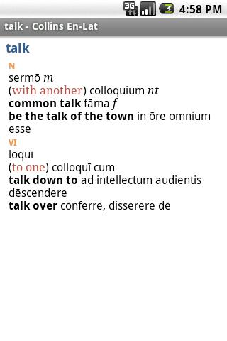 Collins Latin Dictionary TR Android Demo