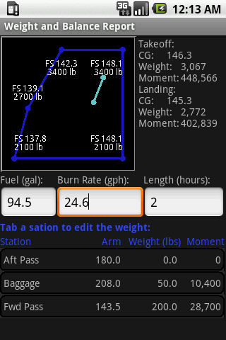 Aircraft Weight and Balance Android Software libraries