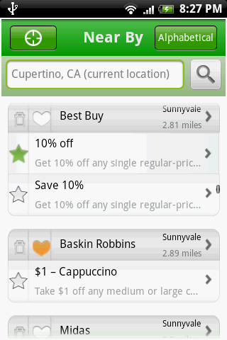 Radar Coupons Android Shopping