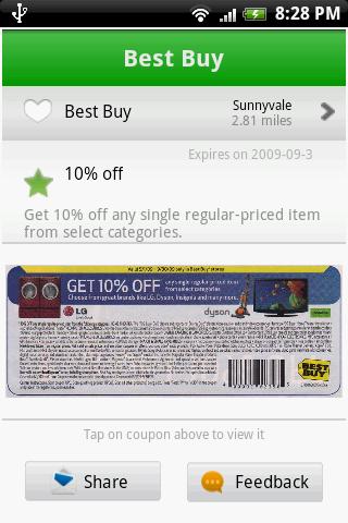 Radar Coupons Android Shopping