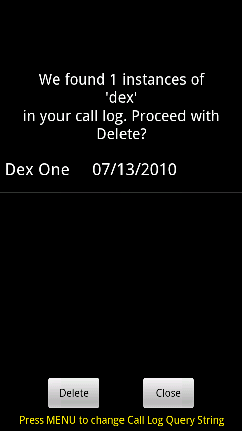 Call Log Delete