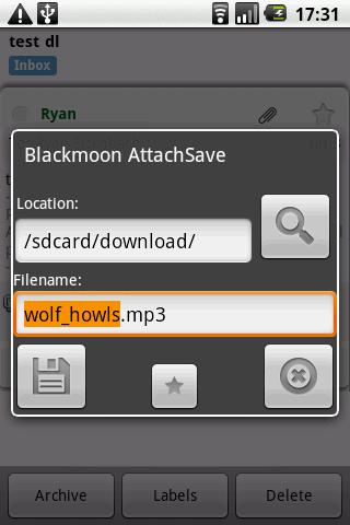 Blackmoon AttachSave Gopher Android Libraries & Demo