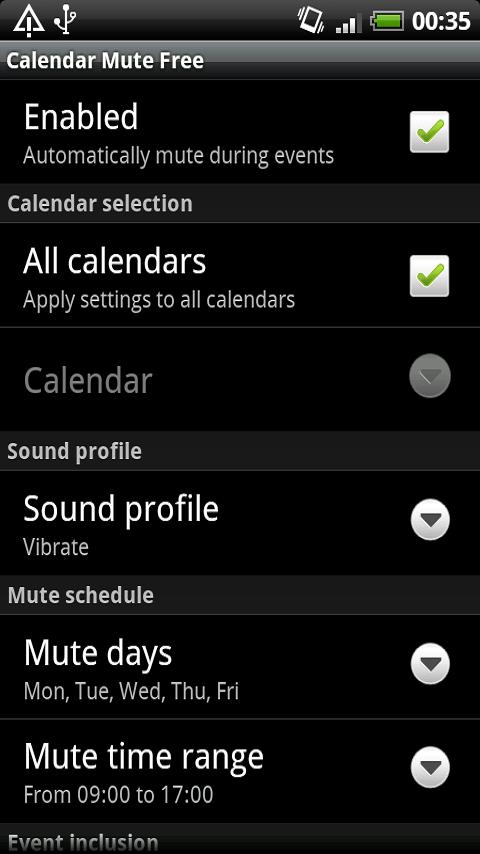 Calendar Mute Free Android Productivity