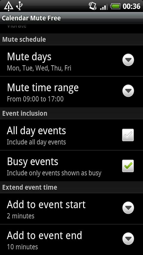 Calendar Mute Free Android Productivity