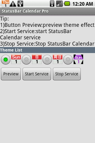 StatusBar Calendar Android Productivity