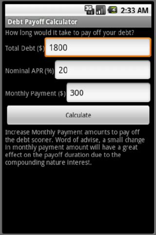 Debt Payoff Calculator Android Finance