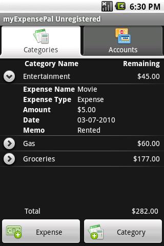 myExpensePro Free Android Finance