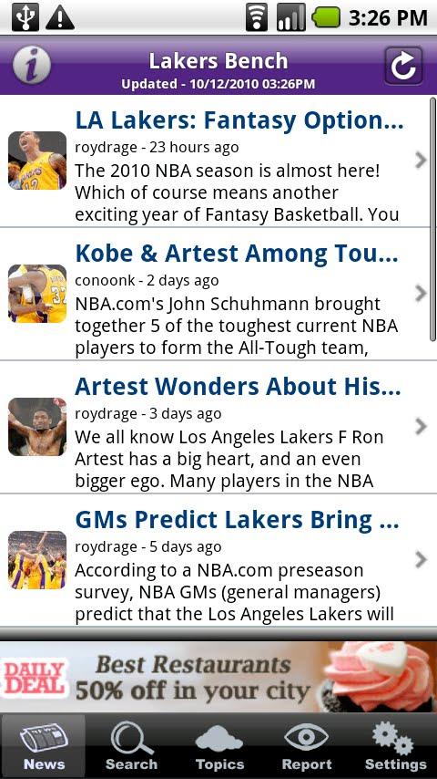 Lakers Bench Android Sports