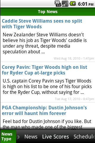Golf Sports News Android Sports