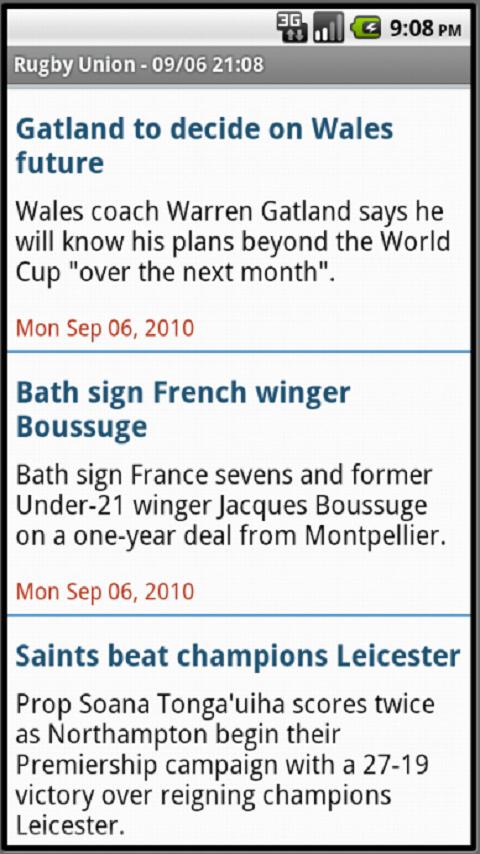 Rugby News Android Sports
