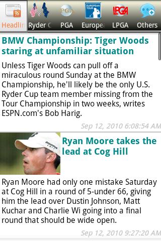 Golf News (Ryder Cup version) Android Sports