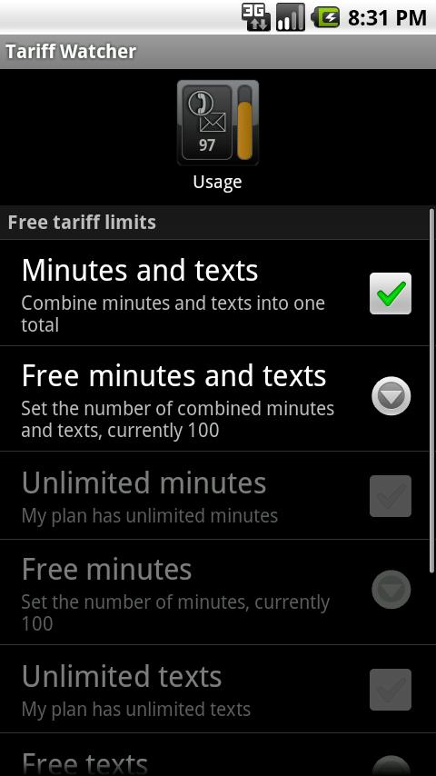 Tariff Watcher Widget Android Tools