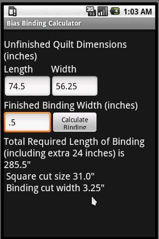 Bias Binding Calculator Android Tools