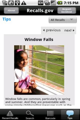 Recalls.gov Android Books & Reference
