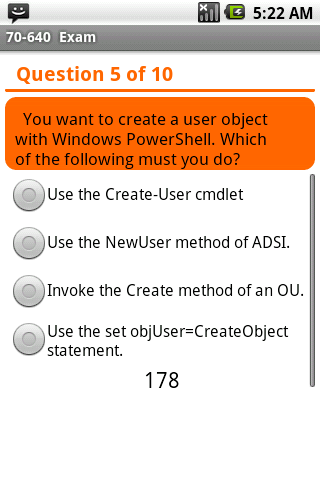 70-640 Practice Exam Android Books & Reference