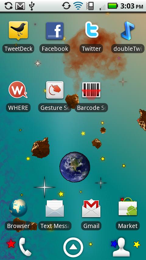 Asteroids Live Wallpaper FREE Android Personalization