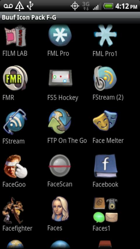 Buuf Icon Pack F-G Android Personalization