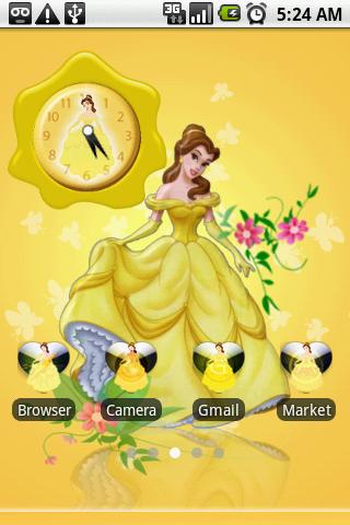 Princess Belle Theme Android Personalization