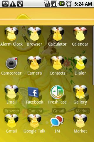 Princess Belle Theme Android Personalization