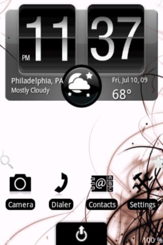 Glossy Black Weather Android Personalization