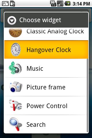 Hangover Clock Widget Android Personalization