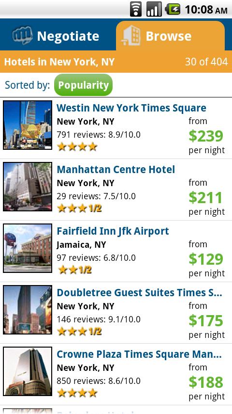 priceline Hotel Negotiator Android Travel & Local