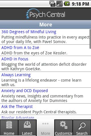 Psych Central Android Health & Fitness
