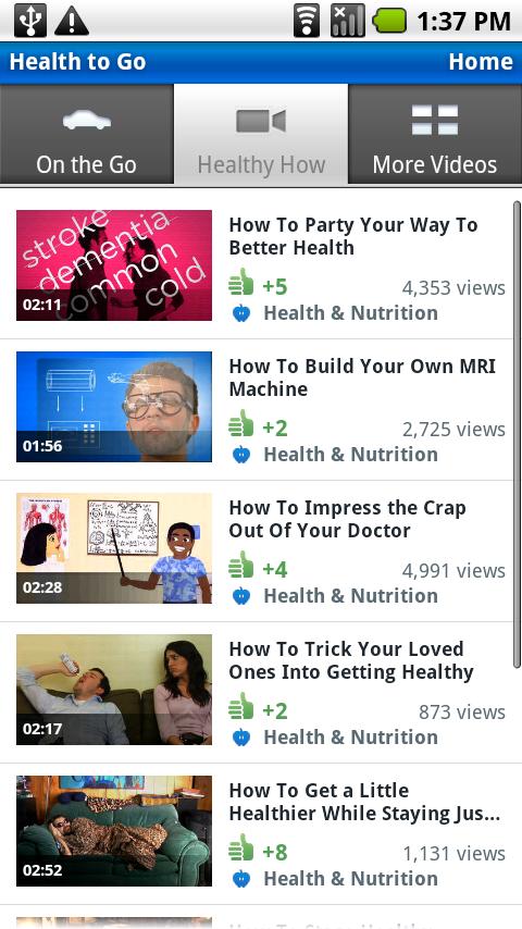 Health to Go inspired by GE Android Health & Fitness