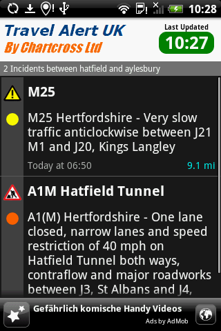 Travel & Traffic Alert UK Android Transportation
