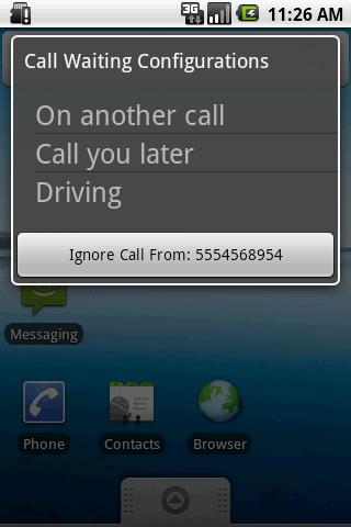 Call Waiting Configurations Android Communication