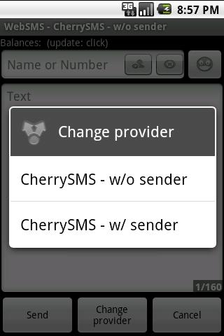WebSMS: Cherry-SMS Connector Android Communication