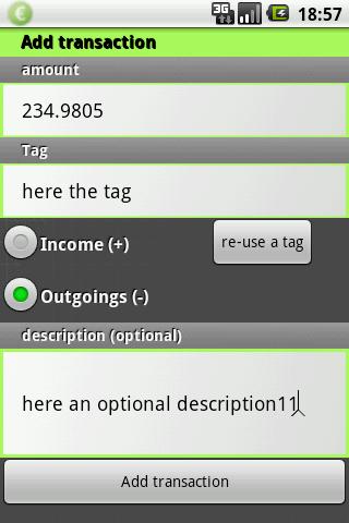 Track Your Money/Expense Android Finance