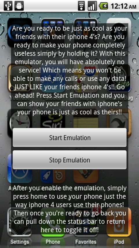 iphone 4 Emulator Android Entertainment