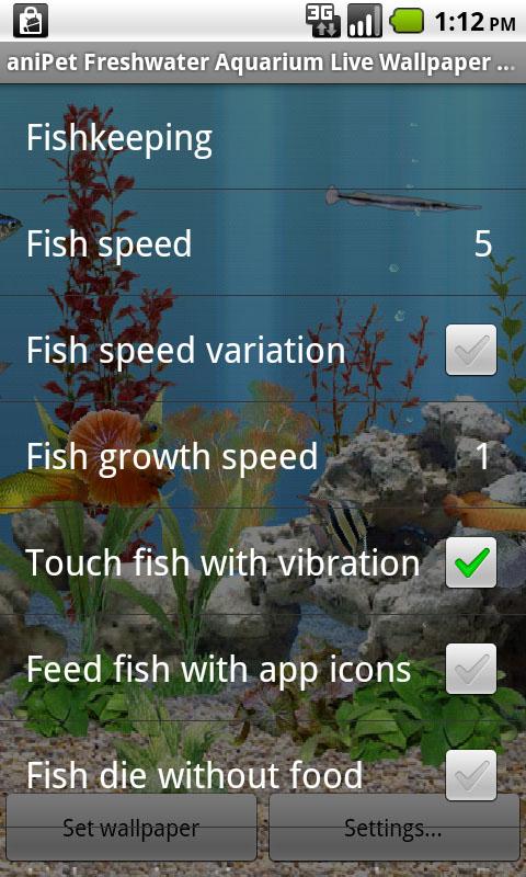 aniPet Freshwater Live W.P. Android Personalization
